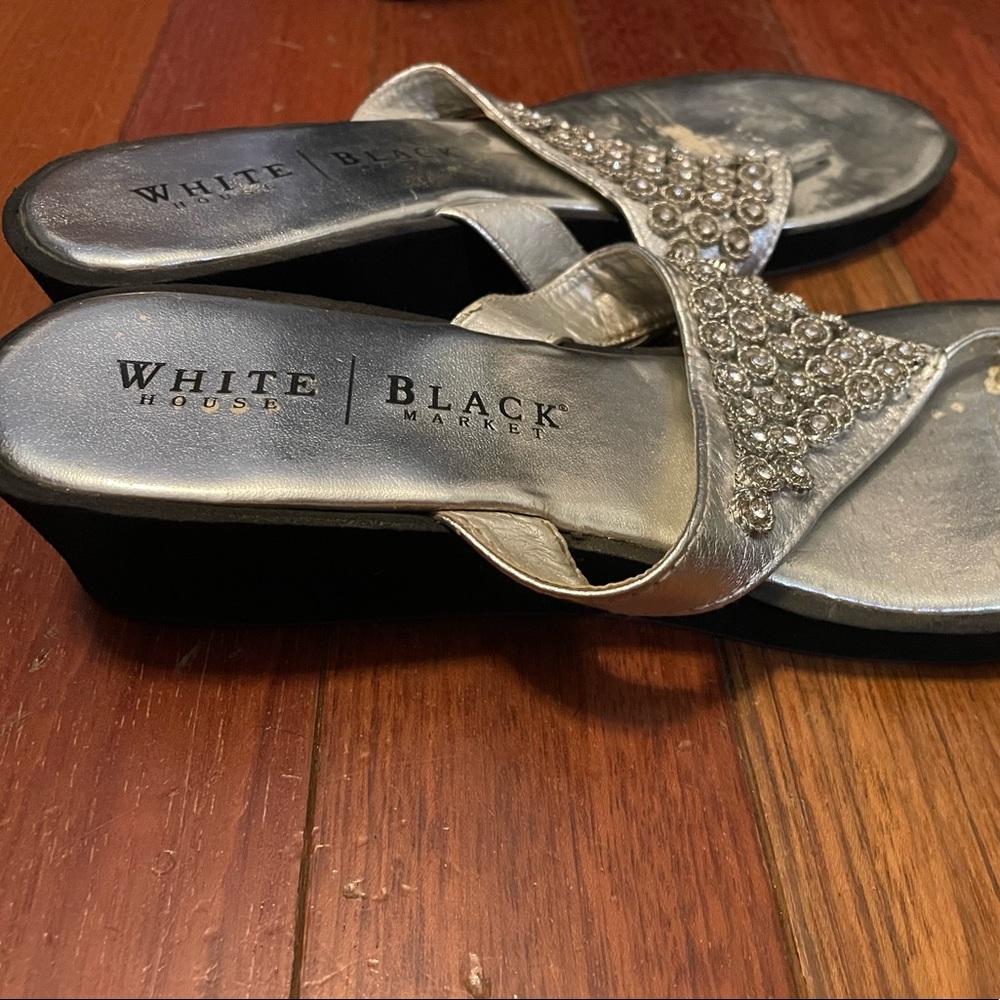 White House Black Market Wedge Flip Flops